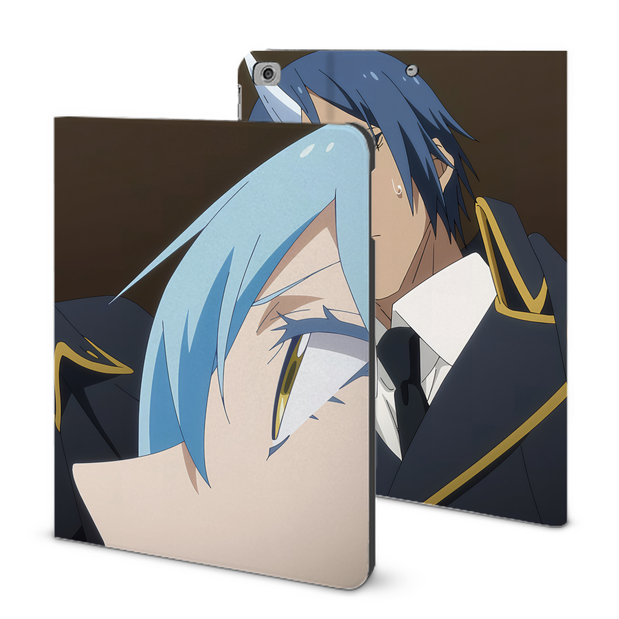 （画像用） 転スラ Regarding Reincarnated to Slime IPad ケース ブック型 PUレザー TPU 耐衝撃 軽量 薄型 ペン収納なし 全面保護 IPad 各モデル対応